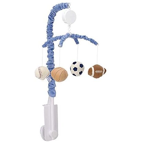 NoJo Play Ball Musical Mobile, Navy/Red/Indigo/Ivory/Brown