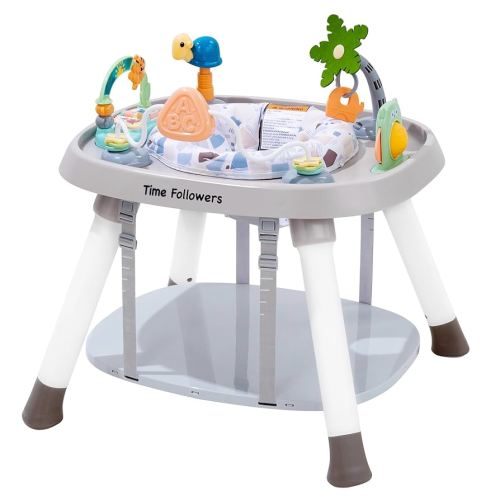 Time Followers® 4-in-1 Baby Activity Center | 3 Stage Grow Stationary Standing Toddler Play Table | Tummy Time,Exersaucer, Jumpers & Bouncers | Babies Essential for Baby Ages 6M+