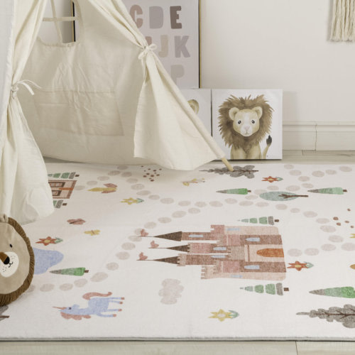 Trinx Rectangle Juha Area Rug with Non-Slip Backing | Wayfair