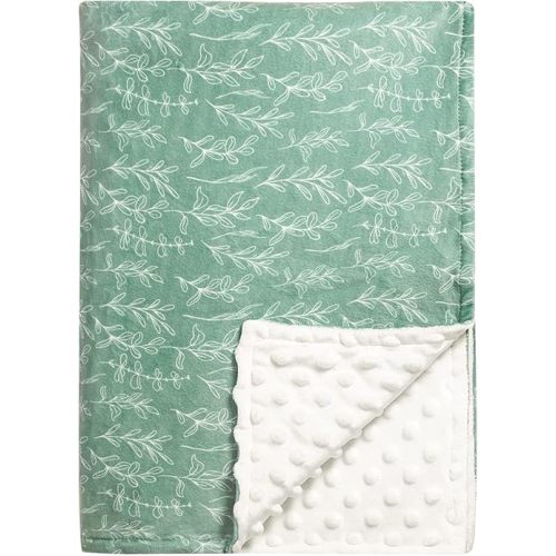 Green Sage Baby Blankets, Sage Toddler Blanket for Boys Girls, Dotted Backing, Double Layer, Crib Receiving Blanket, for Nursery/Stroller/Toddler Bed/Carseat, 30 x 40 Inch