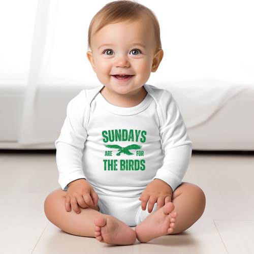 Infant Bodysuit Sundays Are For the Birds, Philadelphia Sports Baby Clothing, Kelly Green Shirt For Football Fans
