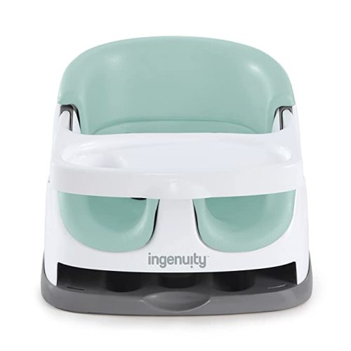 Ingenuity Baby Base 2-in-1 Booster Feeding and Floor Seat with Self-Storing Tray - Mist
