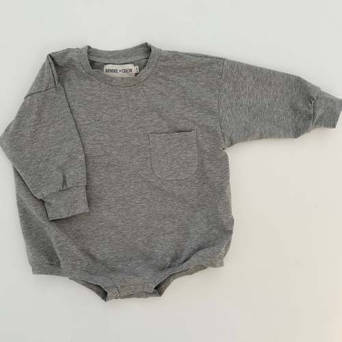 Harley Pocket Romper in Grey