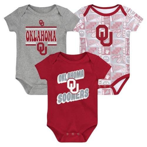 Oklahoma Sooners Newborn Sunday Comics 3-Pack Bodysuit Set - Crimson