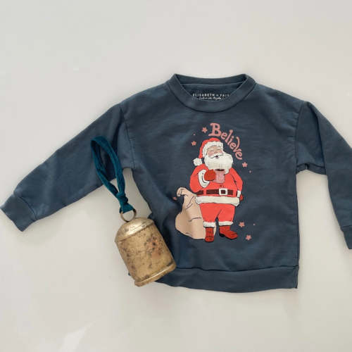 Santa Believe - pine tree green, light skin - 12/18 months