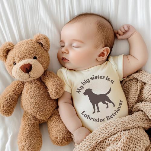 Labrador Baby Bodysuit for Dog Loving Families, Black Yellow Chocolate Silver Lab Baby Clothes, Cute Dog Baby Shirt for Lab Parents, Newborn