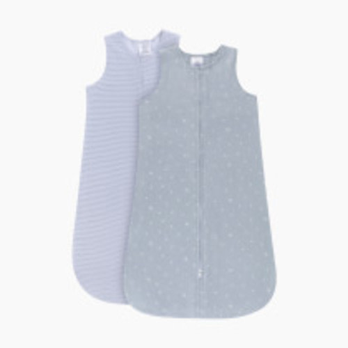 Elys & Co Wearable Blankets: (2 Pack) - Blue Leaf And Solid, 6-12M