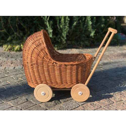 Wicker Baby Carriage, Doll Stroller, Doll Pram, Wicker Doll Stroller, Wicker Doll Pram, Wicker Willow Doll Stroller