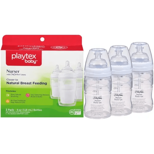 Playtex BPA Free Premium Nurser Bottles with Drop in Liners, 3 Count