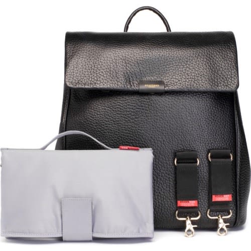 Storksak St. James Convertible Leather Diaper Backpack, Black