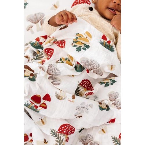 CLEMENTINE KIDS Muslin Infant Swaddles (Mushroom)