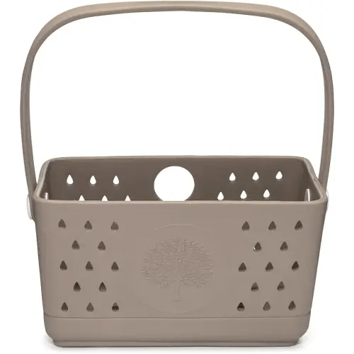 Parker Baby Bath Caddy | BPA Free & Food Grade Shower Caddy Organizer for Toys & Supplies | Quick-Dry, Sturdy & Perfect Size Shower Basket w/Handle in Neutral Colors