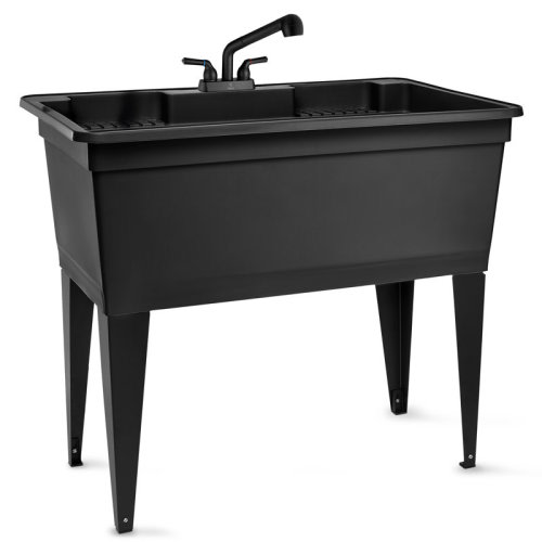 Utility-Sink 37-Gallon Freestanding Laundry Tub Utility Sink with Black Pull-Out Faucet & Reviews | Wayfair