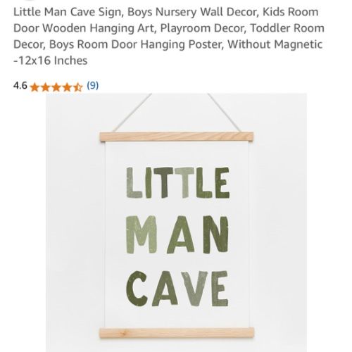 Little Man Cave Sign, Boys Nursery Wall Decor, Kids Room Door Wooden Hanging Art, Playroom Decor, Toddler Room Decor, Boys Room Door Hanging Poster, Without Magnetic -12x16 Inches