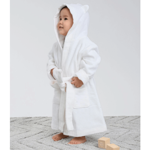 Essentials White Bathrobe - 0/24mos