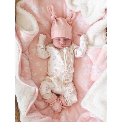 Frill Zip Romper | Daisy Rib Peony