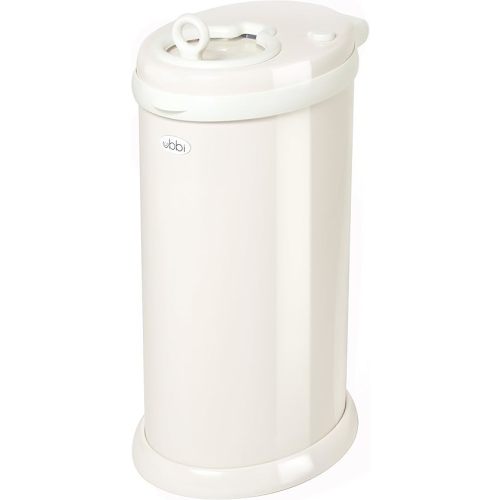 Ubbi Steel Diaper Pail, Odor Locking, No Special Bag Required, Award-Winning, Registry Must-Have, Ivory