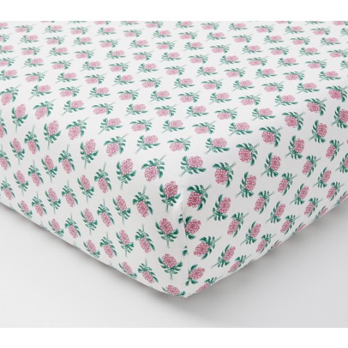 Roller Rabbit Rosebud Organic Crib Fitted Sheet | Pottery Barn Kids