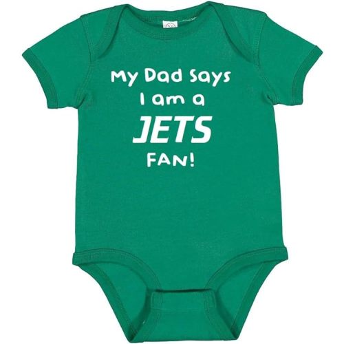 Campus Originals My Dad Says I am a Jets Fan Baby Bodysuit - Kelly Green