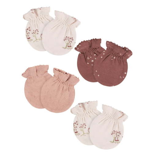 Gerber Baby Boy or Girl Unisex Mittens, 4-Pack, Sizes 0-3 Months
