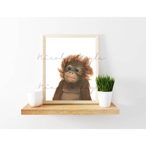 Orangutan Watercolor Print Baby Orangutan Art Baby Nursery - Etsy