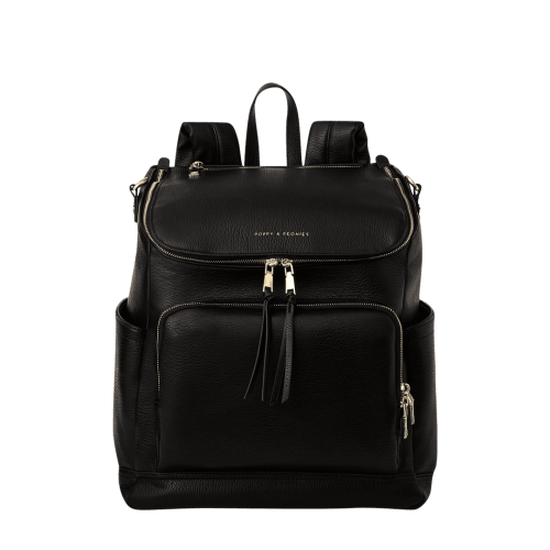 Lullaby Diaper Backpack Black | Poppy and Peonies – Poppy & Peonies