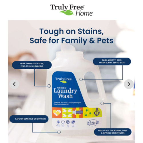 Eco-Friendly Natural Laundry Detergent | Non-Toxic Laundry Soap | Truly Free Home