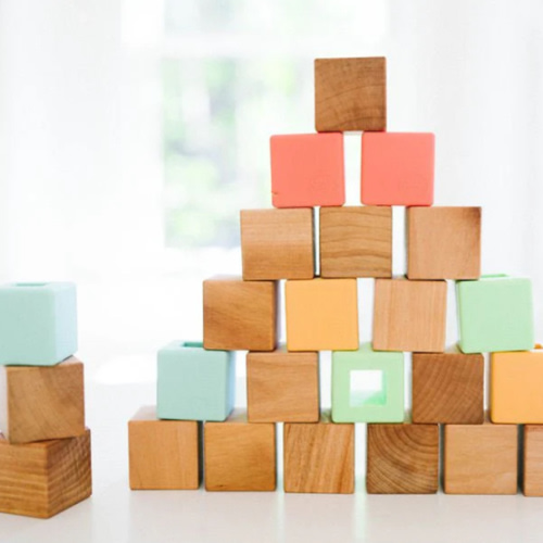 Wood + Silicone Block Set by Bannor Toys