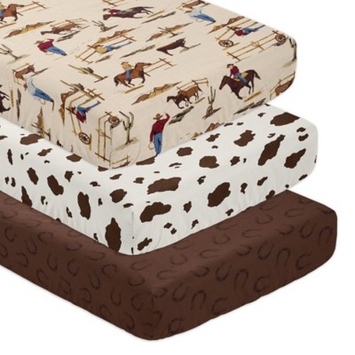 Sweet Jojo Designs Boy Fitted Crib Sheets Wild West Cowboy Multicolor 3pc