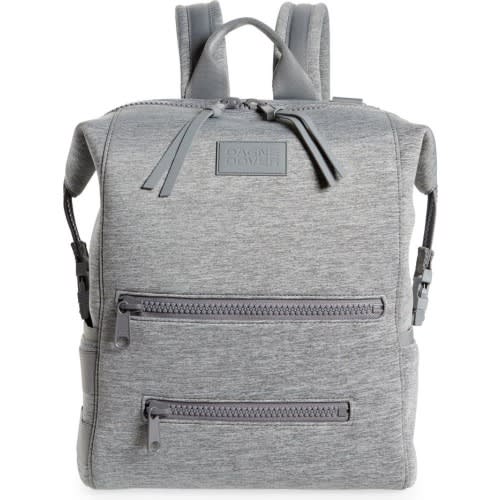 Dagne Dover Indi Large Water Resistant Scuba Knit Diaper Backpack, Heather Grey