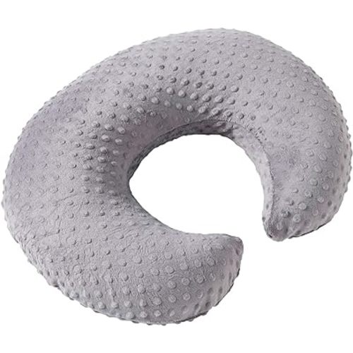 Minky Dots Nursing Pillow Cover, Case Plush Breathable Breastfeeding Pillow Slipcover Fits Nursing Pillow, Super Soft Snug Positioners for Baby Boy Baby Girl (Rose Gray)