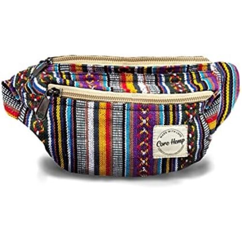 Core Hemp Fanny Pack Waist Hip Bag Handmade From Pure Hemp (OM Boho)