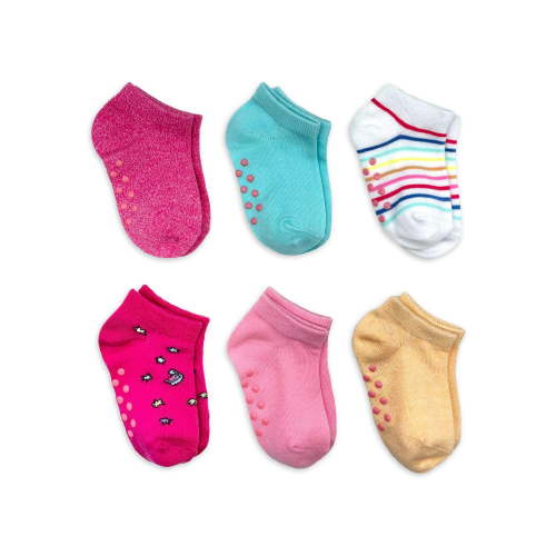 Wonder Nation Baby and Toddler Girl Ankle Socks, 6-Pack, Sizes 0M-18M