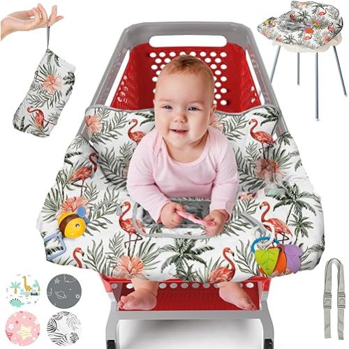 Shopping Cart Cover for Baby PILLANI, High Chair Cover for Restaurant Seat, Grocery Cart Cover for Baby Girl and Boy, Cotton Buggy Covers for Babies, Toddler Shopping Cart Cover