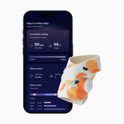 Owlet Dream Sock Smart Wearable Baby Monitor - Sweet Clementine