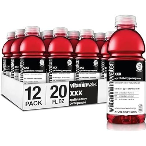 vitaminwater xxx, electrolyte enhanced water w/vitamins, açai-blueberry-pomegranate drinks, 20 fl oz, 12 Pack