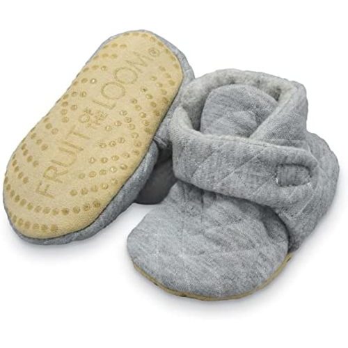 Fruit of the Loom Cozy Thermal Wrap Booties with Non-Skids for Baby Girls, Boys, Unisex