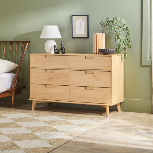 Mercury Row® Yarber 6 Drawer Solid Wood Double Dresser & Reviews | Wayfair