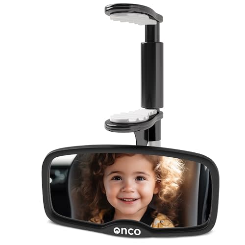 Onco Forward Facing Baby Car Mirror - Clip On Car Mirror for Baby, 100% Shatterproof & Shakeproof, Newborn Essentials
