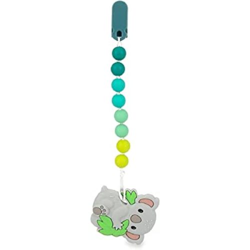 Nuby All Silicone Teether with Bonus Silicone Pacifinder with Clip - 3+ Months, 1pk, Koala