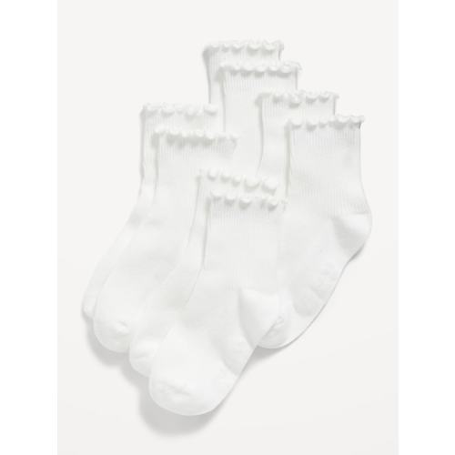 Lettuce-Edge Crew Socks 4-Pack for Toddler Girls & Baby 0-6 months