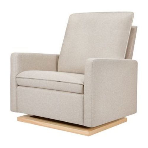 Babyletto Cali Pillowback Chair and a Half Glider - Performance Beach Eco-Weave with Light Wood Base