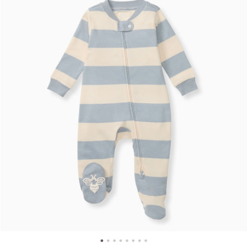 Rugby Stripe Organic Cotton Sleep & Play - Quarry – Burt's Bees Baby