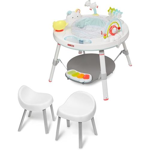 Skip Hop Baby 3-in-1 Grow with Me Set with Activity Center & Toddler Chairs, Silver Lining Cloud