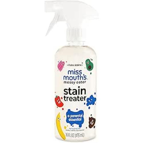 Miss Mouth's Messy Eater Stain Treater Spray - 16oz Stain Remover - Newborn & Baby Essentials - No Dry Cleaning Food, Grease, Coffee Off Laundry, Underwear, Fabric - 16oz Spray