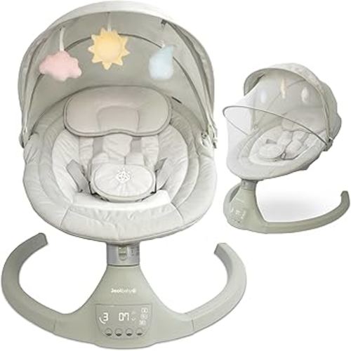 Jool Baby Nova Swing for Newborns - Electric Motorized Infant Swing, Bluetooth Music, 10 Preset Melodies, Remote (Updated Model, Sage)