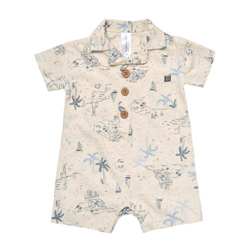 Modern Moments Baby Boy Romper 0-24 Months Cotton Snaps Stretch