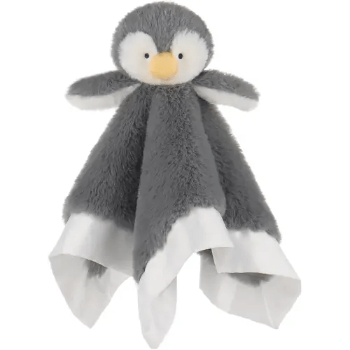 Apricot Lamb Stuffed Animals Soft Security Blanket Gray Penguin Infant Nursery Character Blanket Luxury Snuggler Plush(Gray Penguin, 14 Inches)