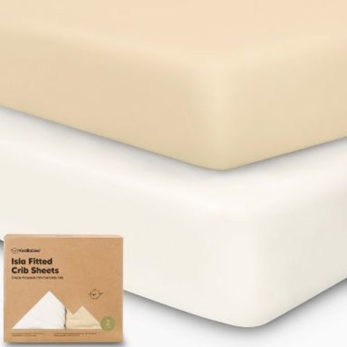 KeaBabies 2pk Isla Fitted Crib Sheets for Boys, Girls, Baby Crib Sheet, Fits Standard Nursery Crib Mattresses (Khaki)
