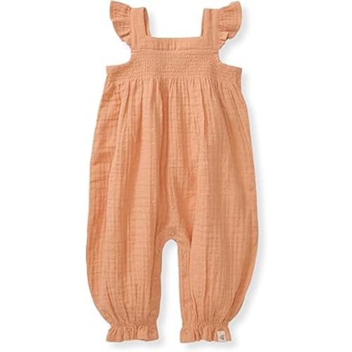 Burt's Bees Baby baby-girls Jumpsuit, 100% Organic Cotton One-piece Sleeveless Outfit Coverall